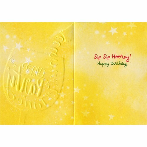 Avanti Wine Glass Celebration A-Press Birthday Card Perspective: back