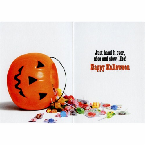 Avanti Raccoon Cowboy Trick Or Treating Funny Halloween Card Perspective: back