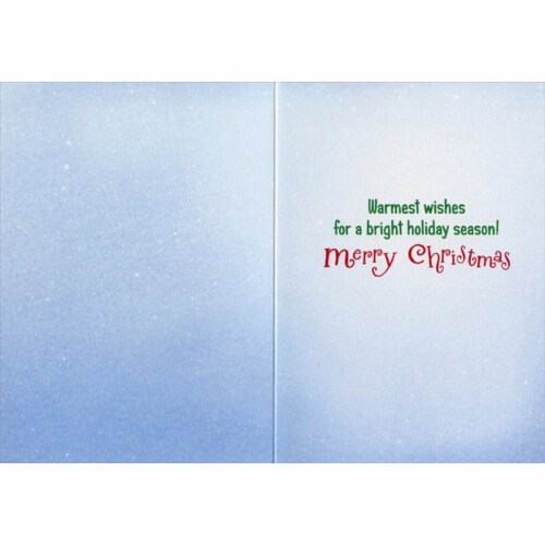 Avanti Snowy Squirrel Holds Candle Christmas Card Perspective: back