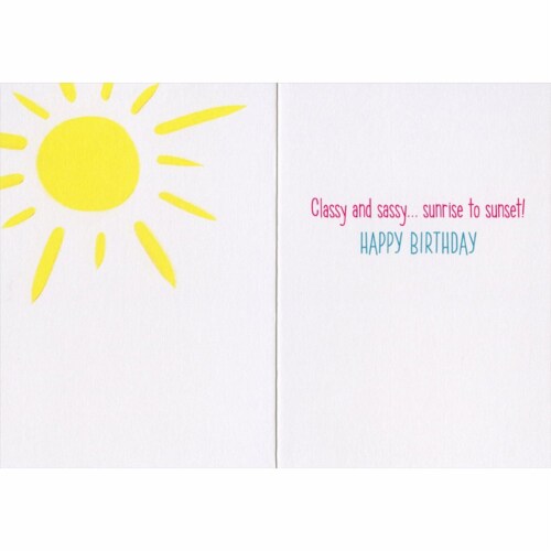 Avanti Flamingo with Swim Ring Funny Feminine Birthday Card Perspective: back