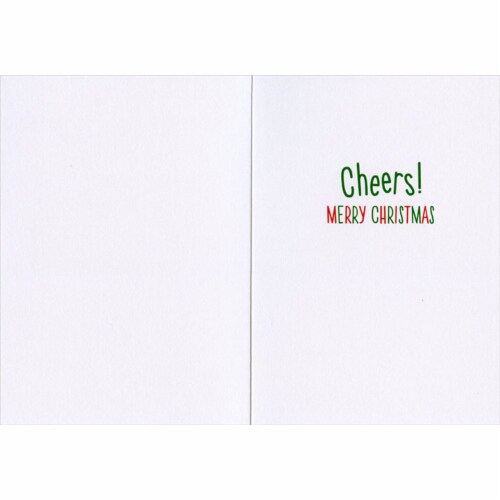 Avanti Cat Drinks Eggnogg Funny / Humorous Christmas Card Perspective: back
