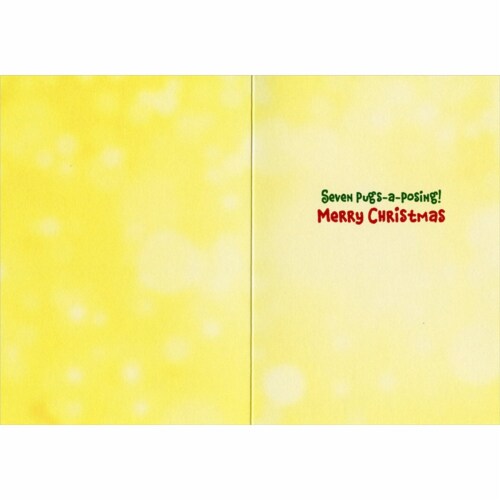 Avanti Pug Christmas Tree Funny / Humorous Dog Christmas Card Perspective: back