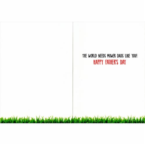 Avanti Chipmunk Lawnmower Cute Funny Father's Day Card Perspective: back
