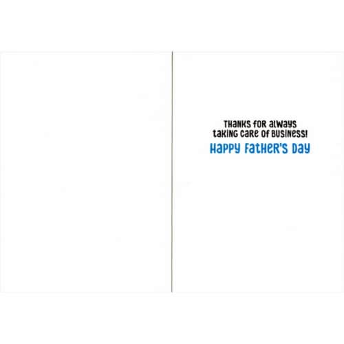 Avanti Bear With Toilet Plunger Funny Father's Day Card for Dad Perspective: back