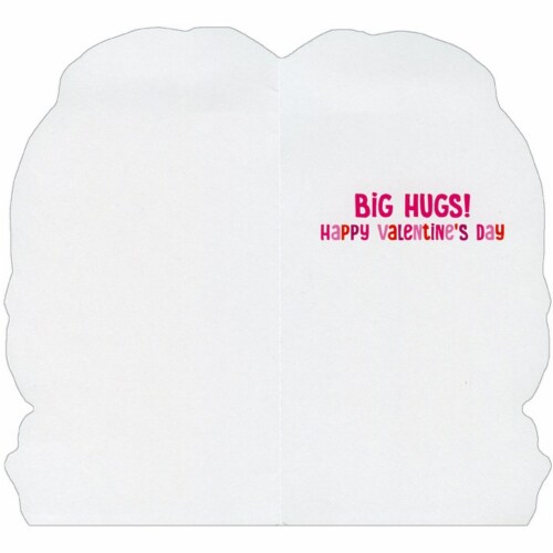 Avanti Bunny With Heart Pillow Little Big Funny Cute Valentine's Day Card Perspective: back