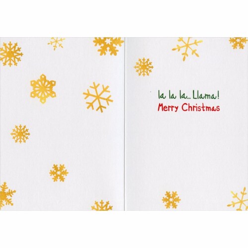 Avanti Fa La La La Llama Funny / Humorous Christmas Card Perspective: back