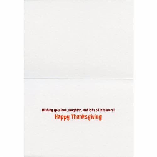 Avanti Alpacas With Napkins Funny / Humorous Thanksgiving Card Perspective: back