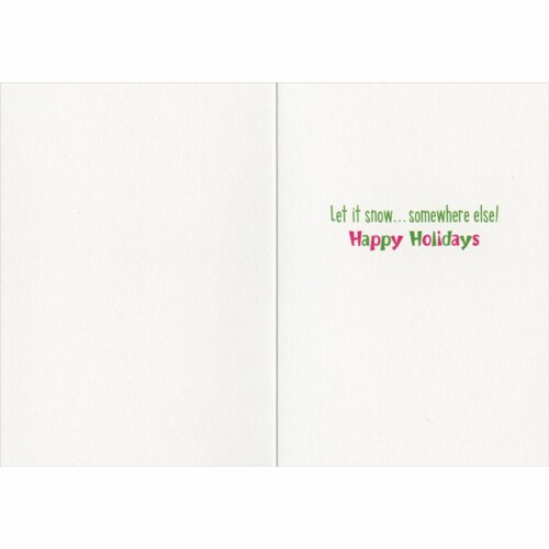 Avanti Press Greeting Card Christmas Flamingo Wearing Christmas Wreath Perspective: back