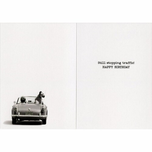 Avanti Press Greeting Card Hollywood Dog in Sports Car Perspective: back