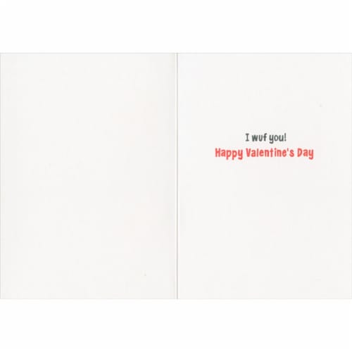 Avanti Golden Puppy With Rose Cute Dog Valentine's Day Card Perspective: back