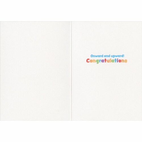 Avanti Dozens of Colorful Balloons in Blue Sky Graduation Card Perspective: back