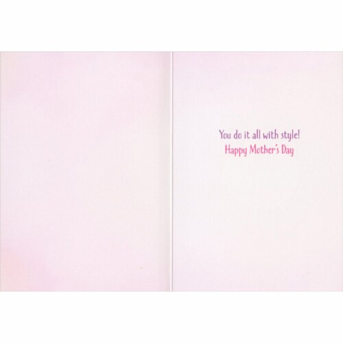 Avanti Kitty Cat with Pink Hydrangea Cap Mother's Day Card Perspective: back