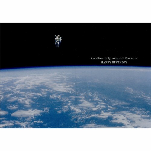 Avanti Press Greeting Cards Birthday Astronaut Floating in Space Perspective: back