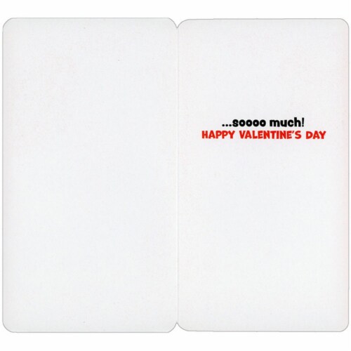 Avanti Black and White Cat with Heart Shape on Chest Little Big Funny Valentine's Day Card Perspective: back