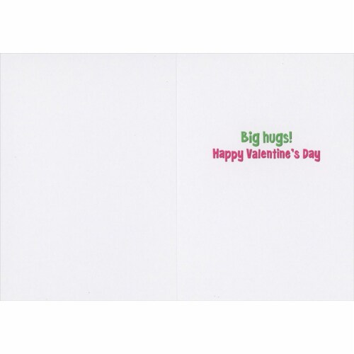 Avanti Frenchie Jumping in Grass Cute Dog Valentine's Day Card Perspective: back