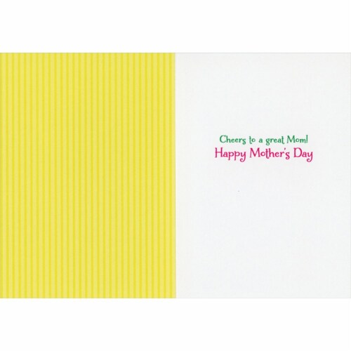 Avanti Chicken Mom Holding Wine Glass Funny / Humorous Mother's Day Card Perspective: back