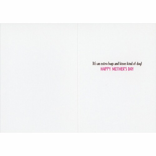 Avanti Golden Puppy With Pink Flower in Mouth Cute Dog Mother's Day Card Perspective: back