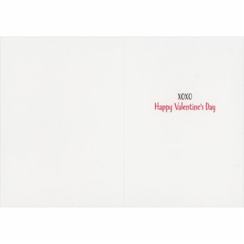 Avanti Honey Bear Holding Bunch of White Daisies Cute Valentine's Day Card Perspective: back