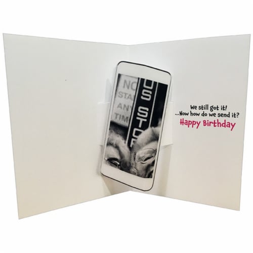 Avanti Press Greeting Cards Birthday- WOMEN LOOKING AT SMARTPHONE Perspective: back