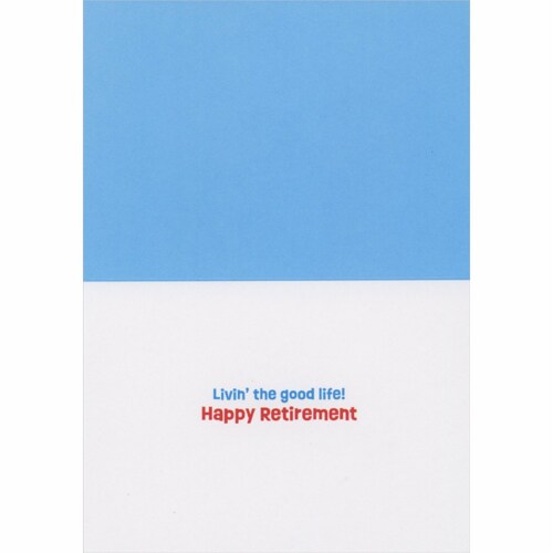 Avanti Press Greeting Cards Retirement- DOG ON POOL NOODLE Perspective: back