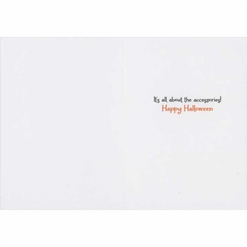 Avanti Press Greeting Cards Halloween Black Cat in Orange Boa Perspective: back