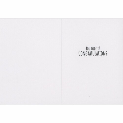 Avanti Pencils Down: White Lettering on Black with White Speckles Graduation Card Perspective: back