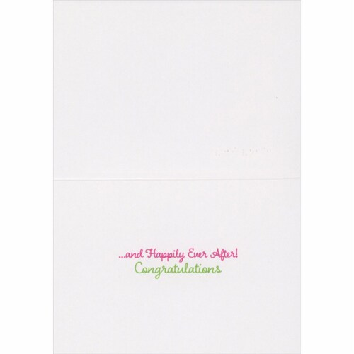 Avanti Love, Laughter: Dogs with Bow Tie and Gown Eating Cake Congratulations Wedding Card Perspective: back