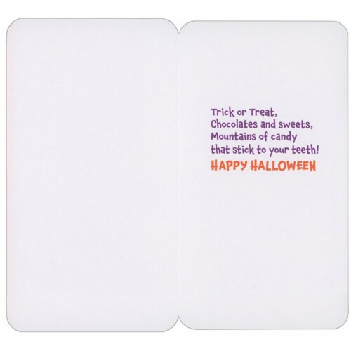 Avanti Press Greeting Cards Halloween Cat Pumpkin Teeth Perspective: back