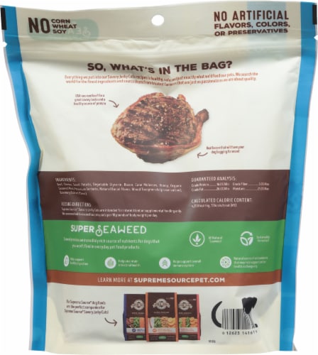 Supreme Source® Savory Jerky Cuts Beef & Bacon Premium Dog Treats Perspective: back
