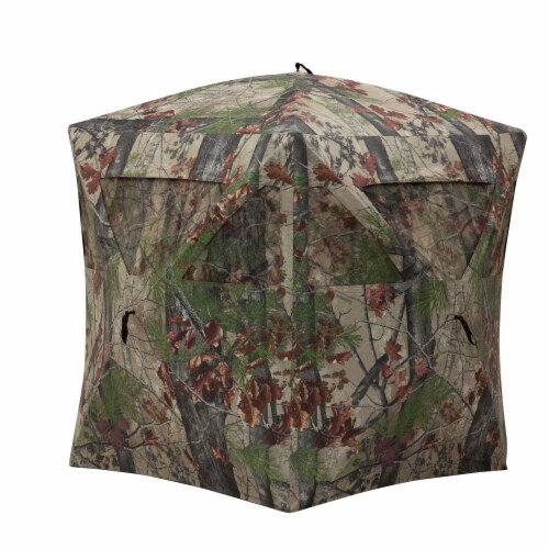 Barronett Blinds Radar Portable Pop-Up Hunting Ground Hub Blind, Backwoods Camo Perspective: back