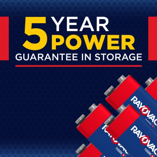 Rayovac Fusion 9V Batteries , Alkaline 9 Volt Batteries Perspective: back