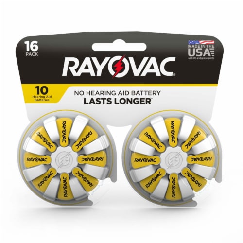 Rayovac Hearing Aid Zinc 10 Batteries - 16 Pack Perspective: back