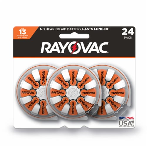 Rayovac Size 13 Hearing Aid Batteries 24 Pack Perspective: back