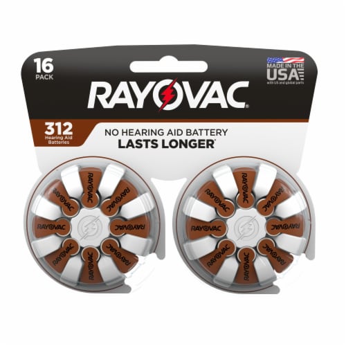 Rayovac Hearing Aid Zinc 312 Batteries - 16 Pack Perspective: back