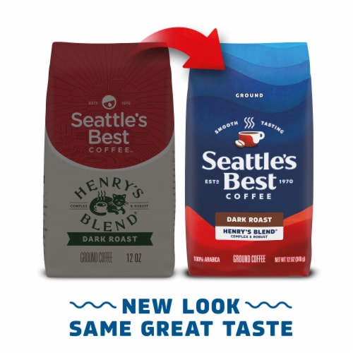 Seattle’s Best Coffee Henry's Blend Dark Roast Ground Coffee Perspective: back