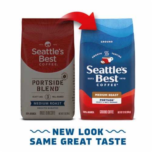 Seattle’s Best Coffee Portside Medium Roast Ground Coffee Perspective: back