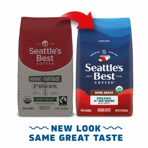 Seattle’s Best Coffee 6th Ave Bistro Dark Roast Organic Ground Coffee Perspective: back