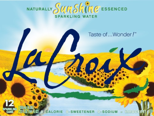 LaCroix Sparkling Water, Sunshine, 12 Fl Oz, Pack of 12 Perspective: back