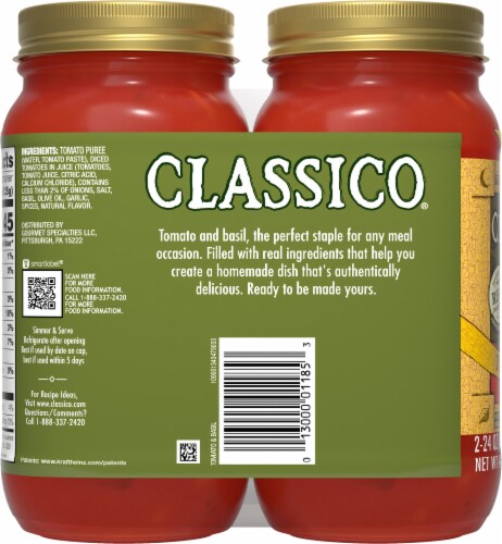 Classico® Tomato & Basil Pasta Sauce, 2 ct / 24 oz - Harris Teeter