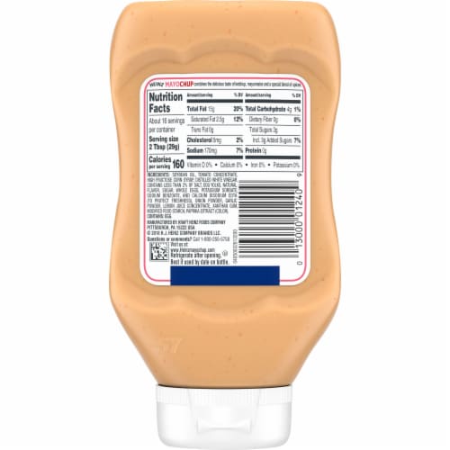 Heinz Mayochup Mayonnaise & Ketchup Sauce, Bottle Perspective: back