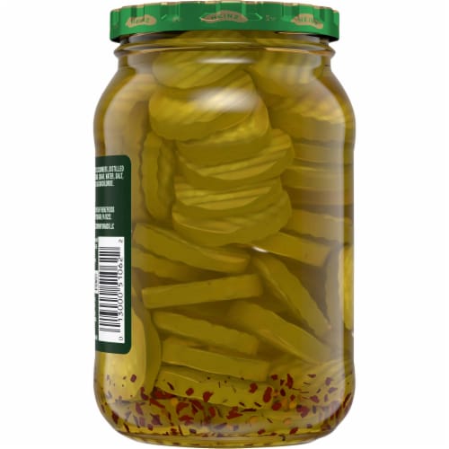 Heinz Sweet & Spicy Pickle Chips with Crushed Red Pepper Perspective: back