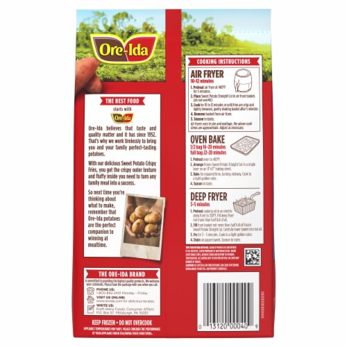 Ore-Ida Sweet Potato Crispy Straight-Cut Fries, Bag Perspective: back