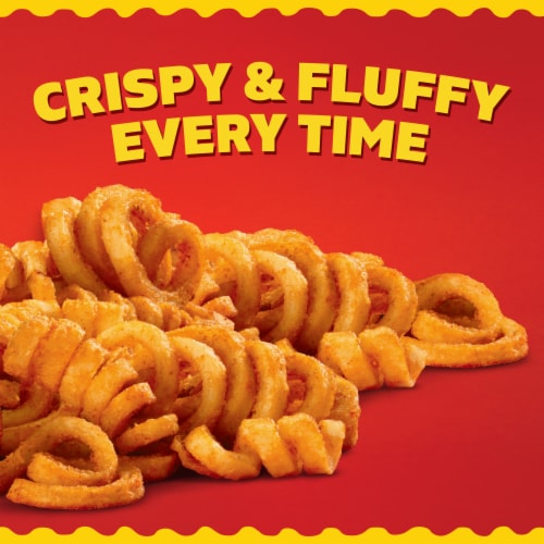 Ore-Ida Zesty Twirls Seasoned French Fries Fried Frozen Potatoes, Bag Perspective: back