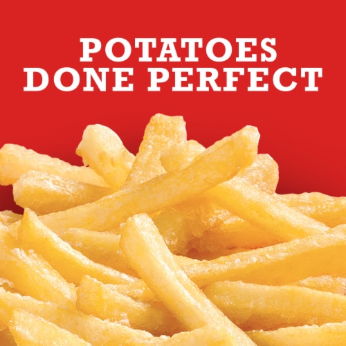 Ore-Ida Extra Crispy Fast Food French Fries Fried Frozen Potatoes Value Size Perspective: back
