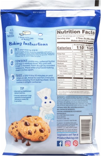 Pillsbury Chocolate Chip Cookie Mix Perspective: back