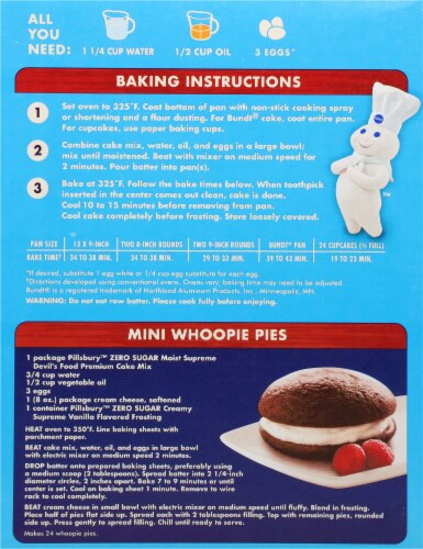 Pillsbury Zero Sugar Moist Supreme® Devil's Food Premium Cake Mix Perspective: back