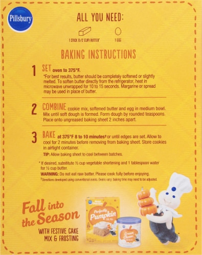 Pillsbury Moist Supreme® Perfectly Pumpkin Cookie Mix Perspective: back