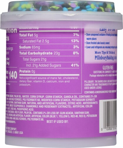 Pillsbury Funfetti Bold Purple Vanilla Frosting Perspective: back