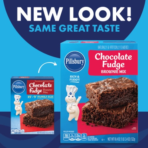 Pillsbury Chocolate Fudge Brownie Mix, 18.4 oz Box Perspective: back