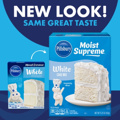 Pillsbury Moist Supreme White Cake Mix, 15.25 oz Box Perspective: back